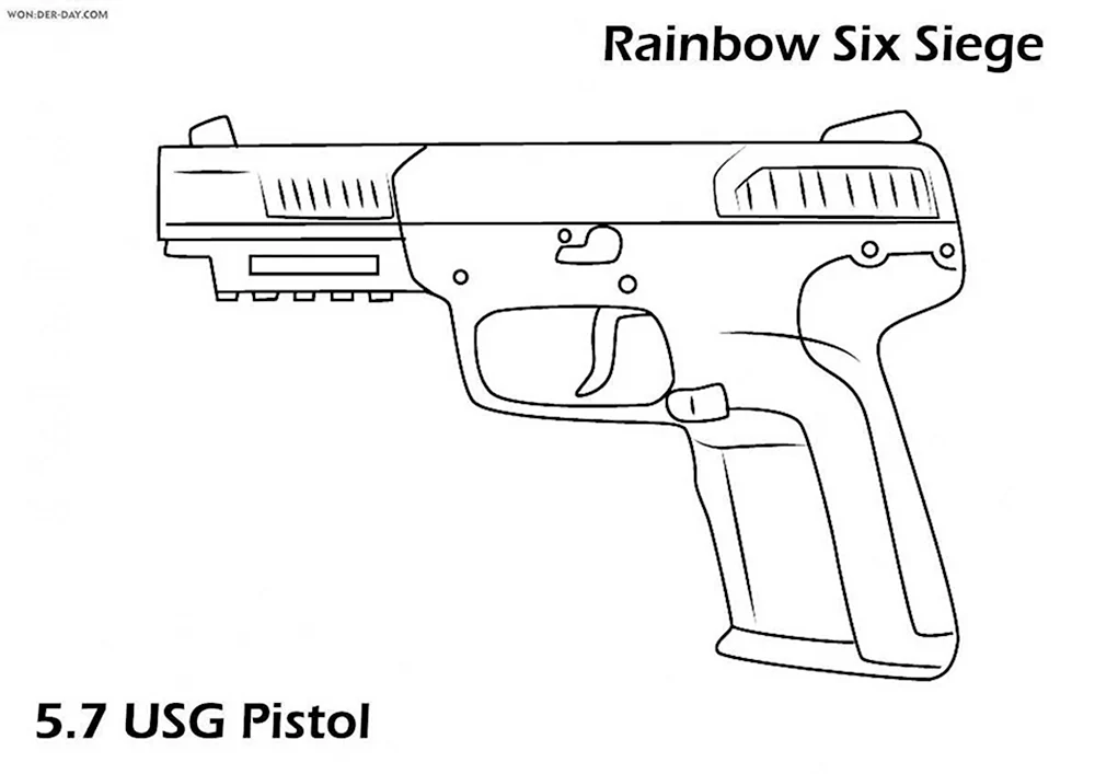 Раскраска Пистолет распечатать для мальчиков бесплатно