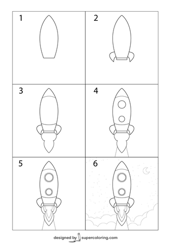 Как нарисовать Ракету легкие рисунки