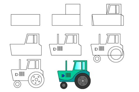 Как нарисовать трактор т 150?