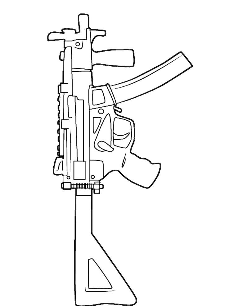 Раскраска Пистолет распечатать бесплатно