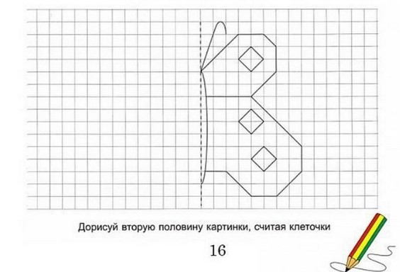 рисование по клеткам для детей