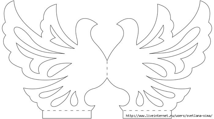 Трафарет голубя из бумаги своими руками