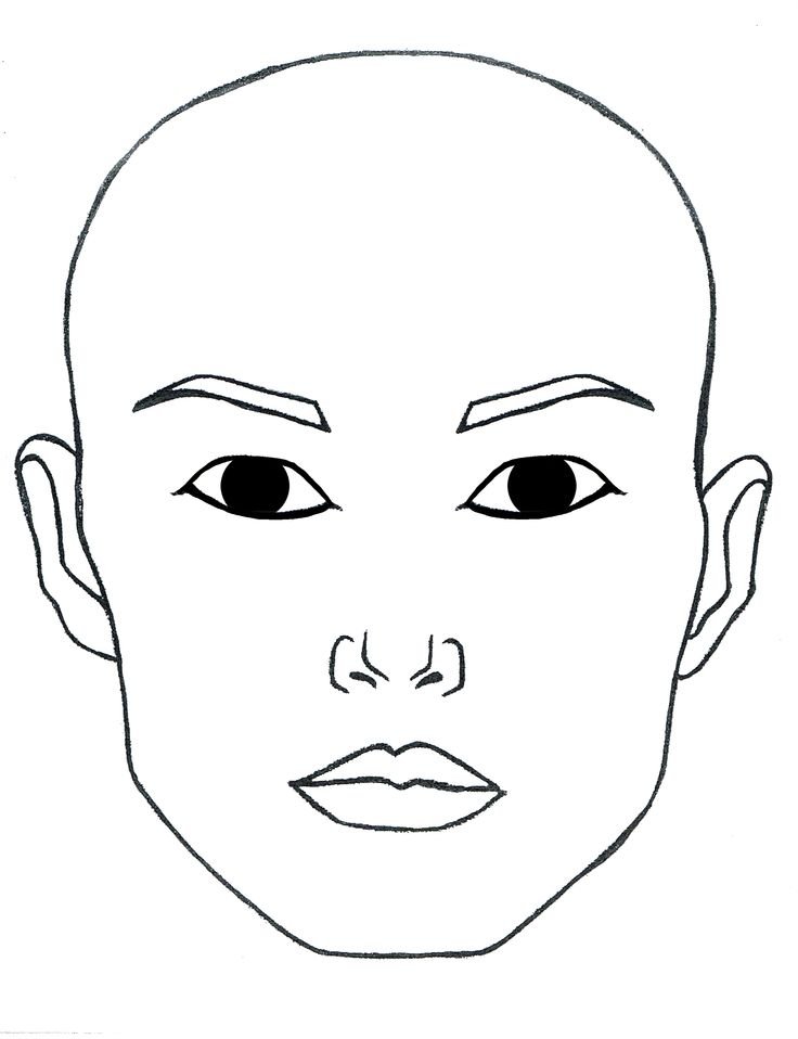 Face chart Makeup Artist Blank