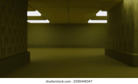 Backrooms empty room liminal spaces abstract hall corridors