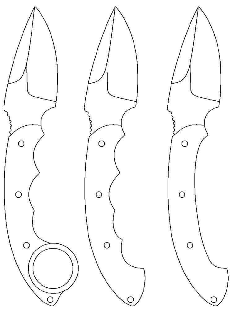 Трафареты нож керамбит