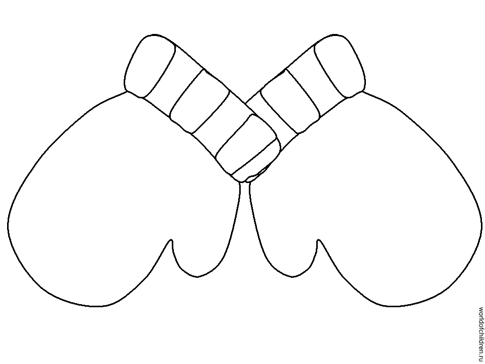 Рисунок варежки для детей. Скачать и