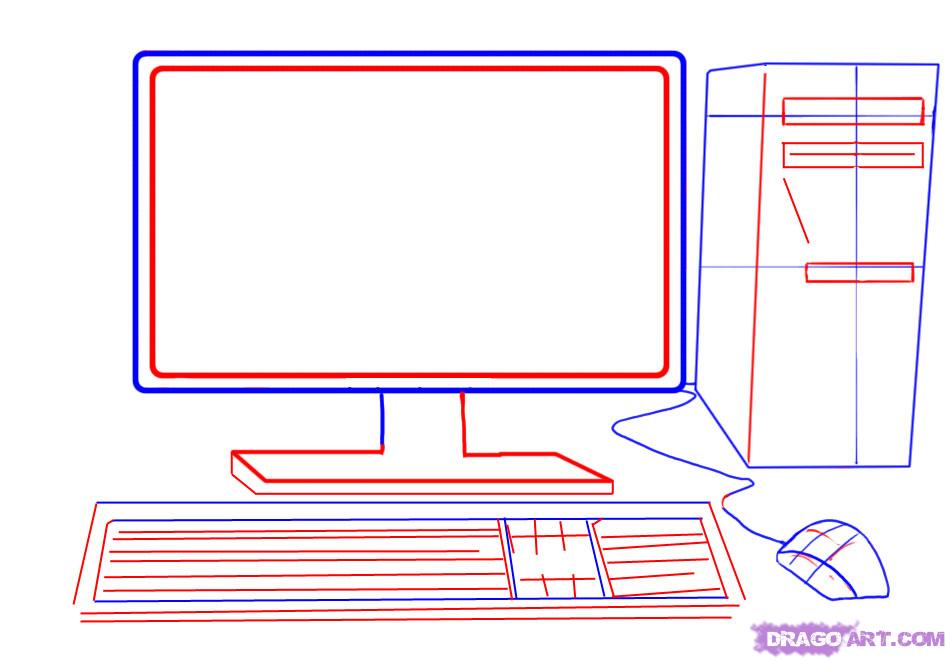 Рисуем компьютер для детей