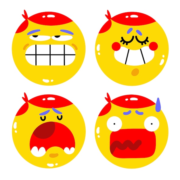 Angry emoticon on white background vector image on