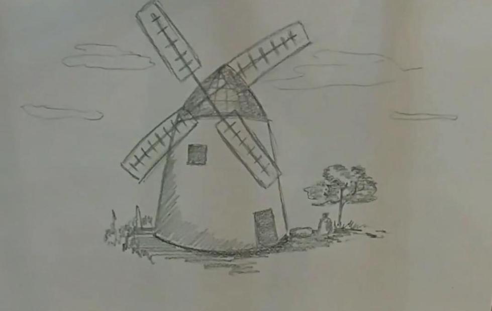 мельница.Как нарисовать мельницу / windmill. How to draw a