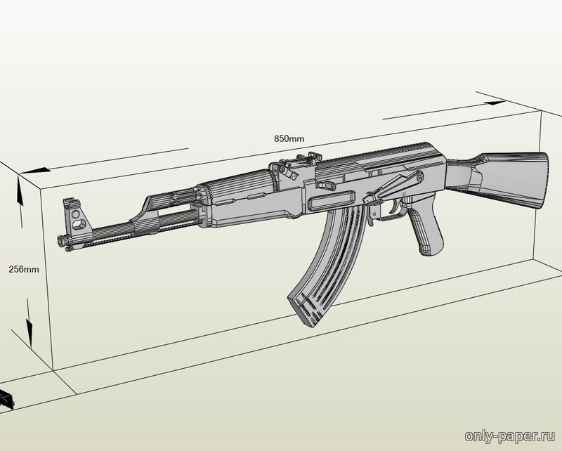 Автомат Калашникова 7.62, макет массо