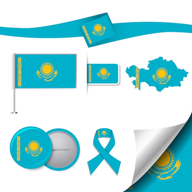 Kazakhstan Flag | Templates at allbusinesstemplates.com