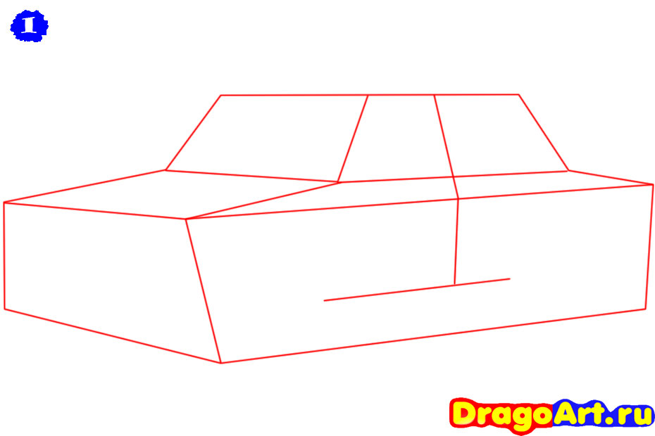 How to draw a VAZ 21099 car