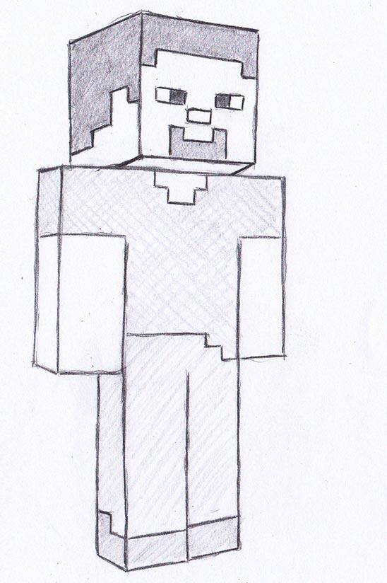 minecraft #art #herobrine #steve