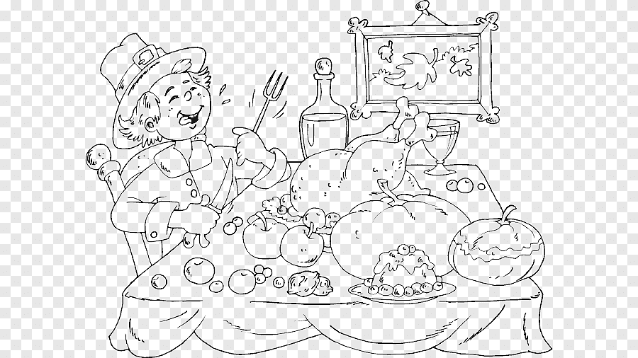 Скачать картинки Coloring page food