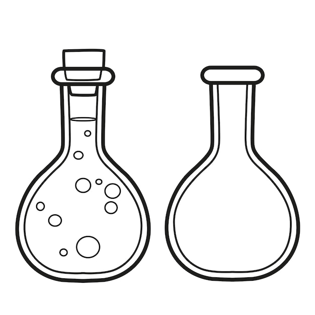 Erlenmeyer Колба И Пробирка — стоковая векторная графика и