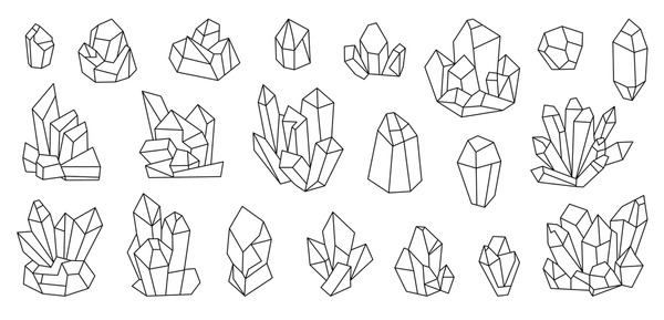 Papercraft 3D Crystals / PDF Template