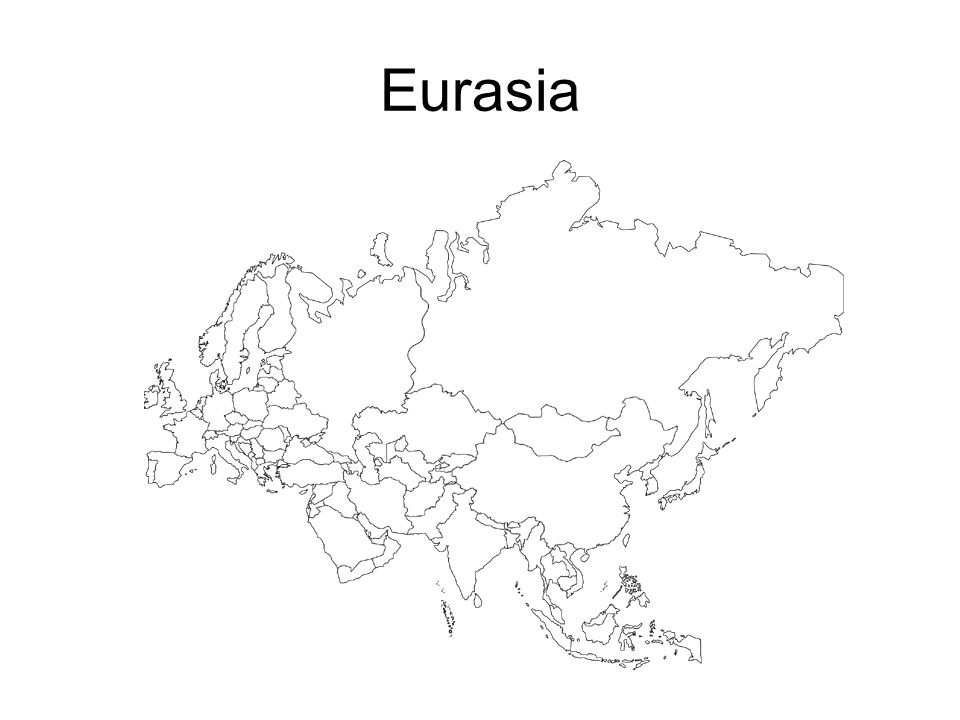 Eurasia Континент с контурами стран R Иллюстрация вектора