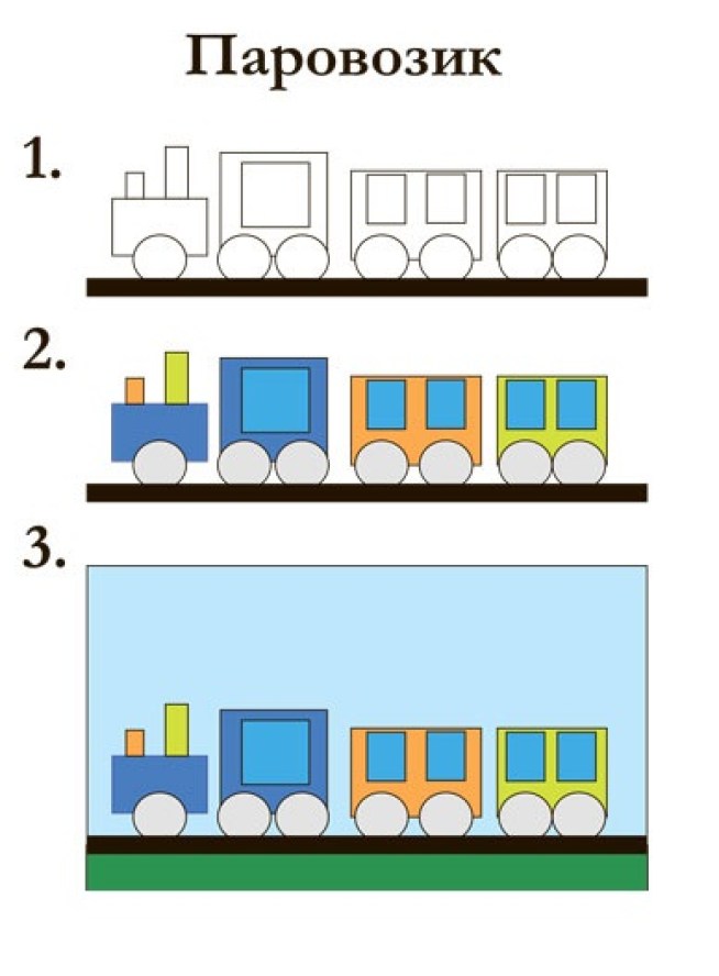 Паровозик. Учимся рисовать — купить на сайте izdflamingo.ru