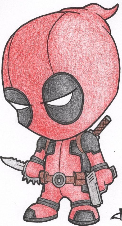 Как нарисовать супергероя ДЭДПУЛА /How to draw DEADPOOL