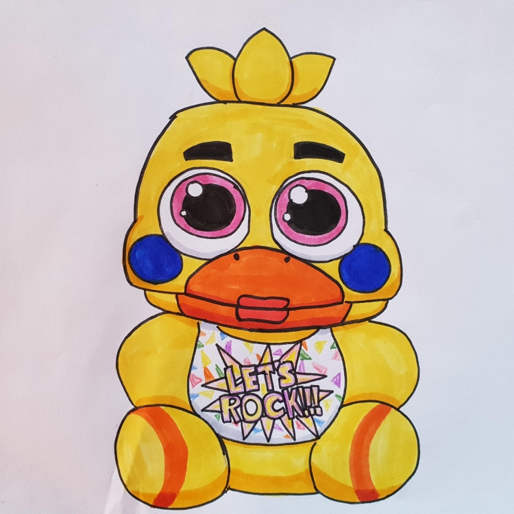 How to draw Chica, FNAF, Как нарисовать Чику