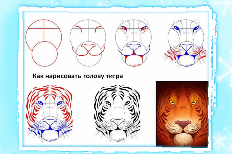 Как НАРИСОВАТЬ тигра / второй урок / ДУБЛЬ 2