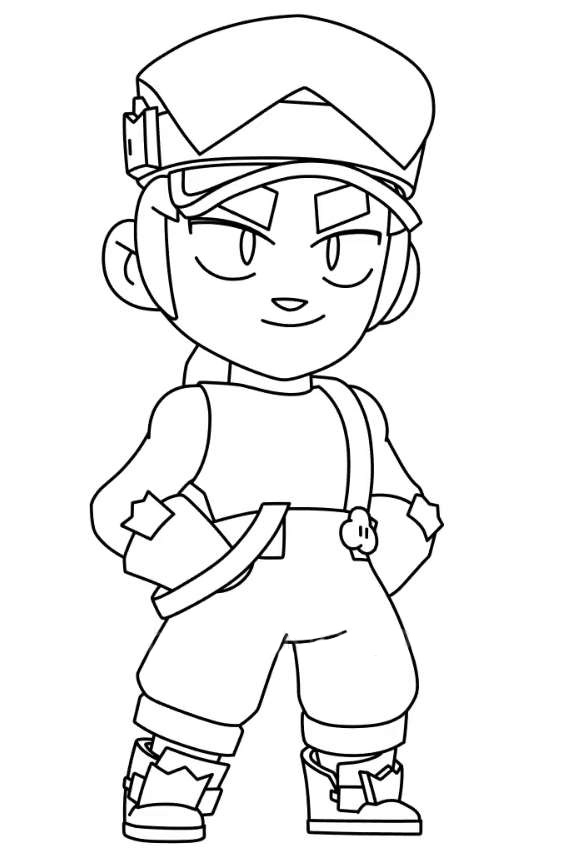 Fang from Brawl Stars coloring pages print for free