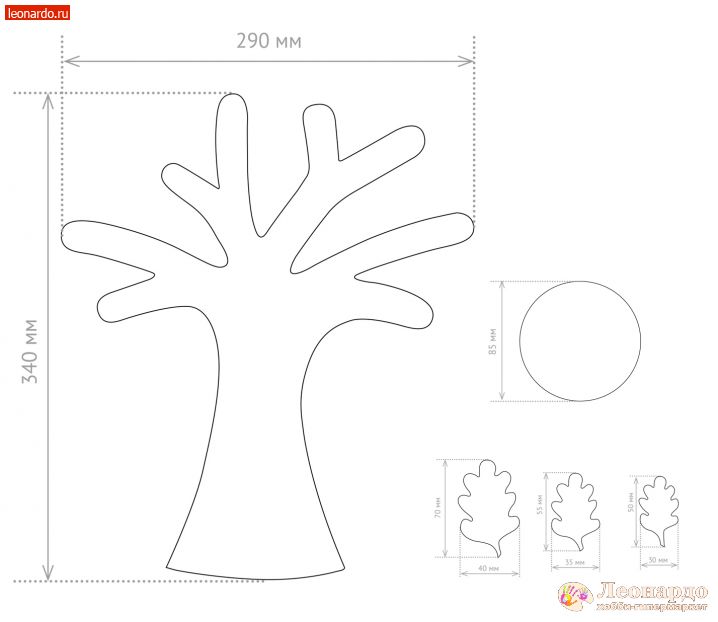 Аппликация из листьев : шаблоны для изготовления
