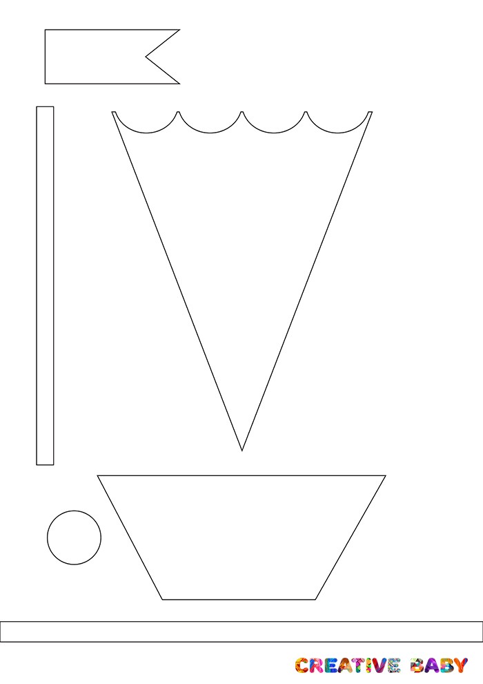 кораблик из цветной » шаблоны для аппликаций