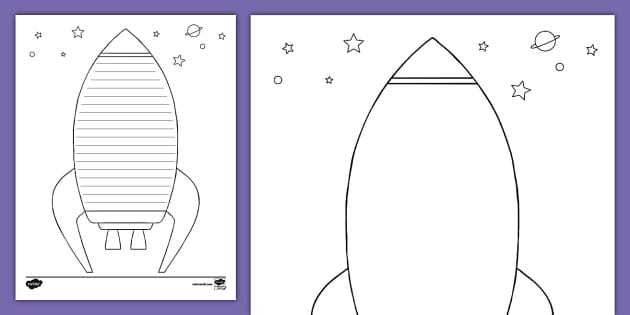 A sticker template with Rocket Space