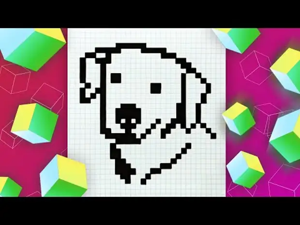 Как нарисовать по клеточкам СОБАКУ #pixelart #103 #dog