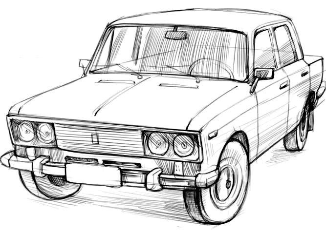 Как нарисовать машину. Простой рисунок. How to draw a car