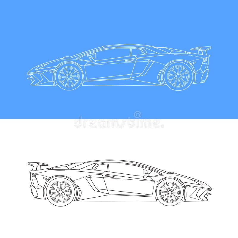 рисунок Lamborghini Aventador S Car Line художественный PNG