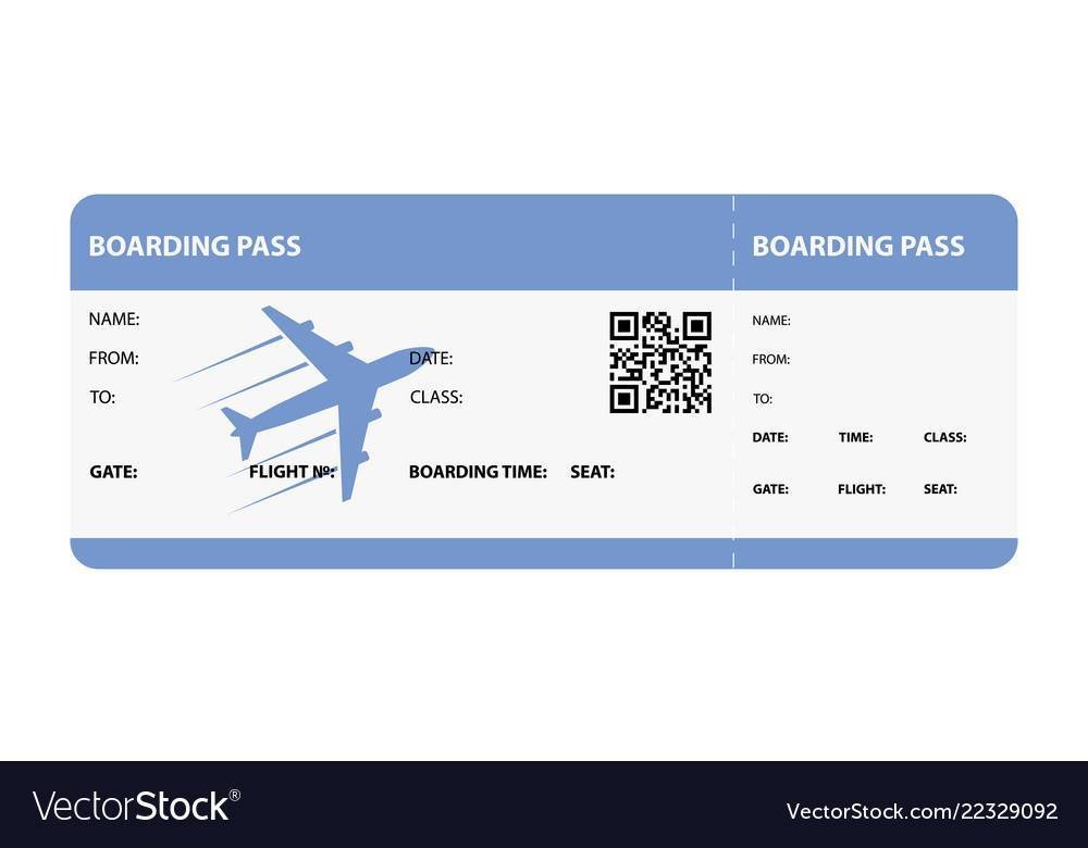 Шаблоны Билет на самолет пустой