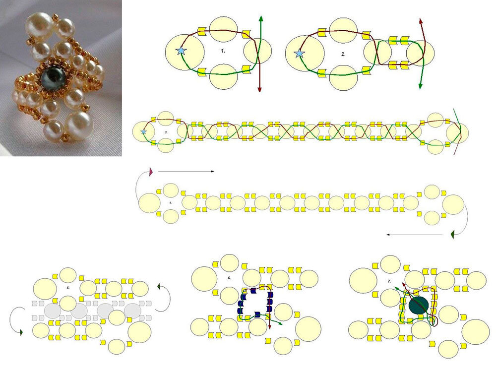 Схемы колец из бисера — Бисерок