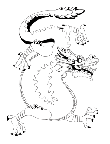 Раскраска Голова китайского дракона