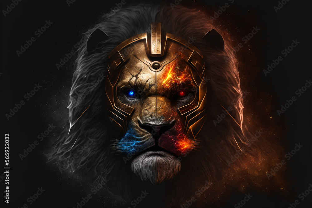 Lion Avatar Head Logo Illustration