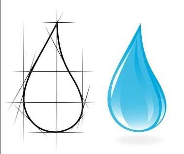 How to draw realistic water drops?! A very simple pattern