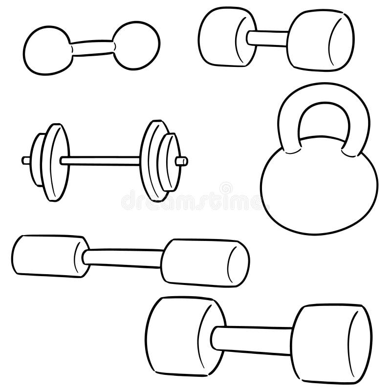 Комплект вектора гантели иллюстрация