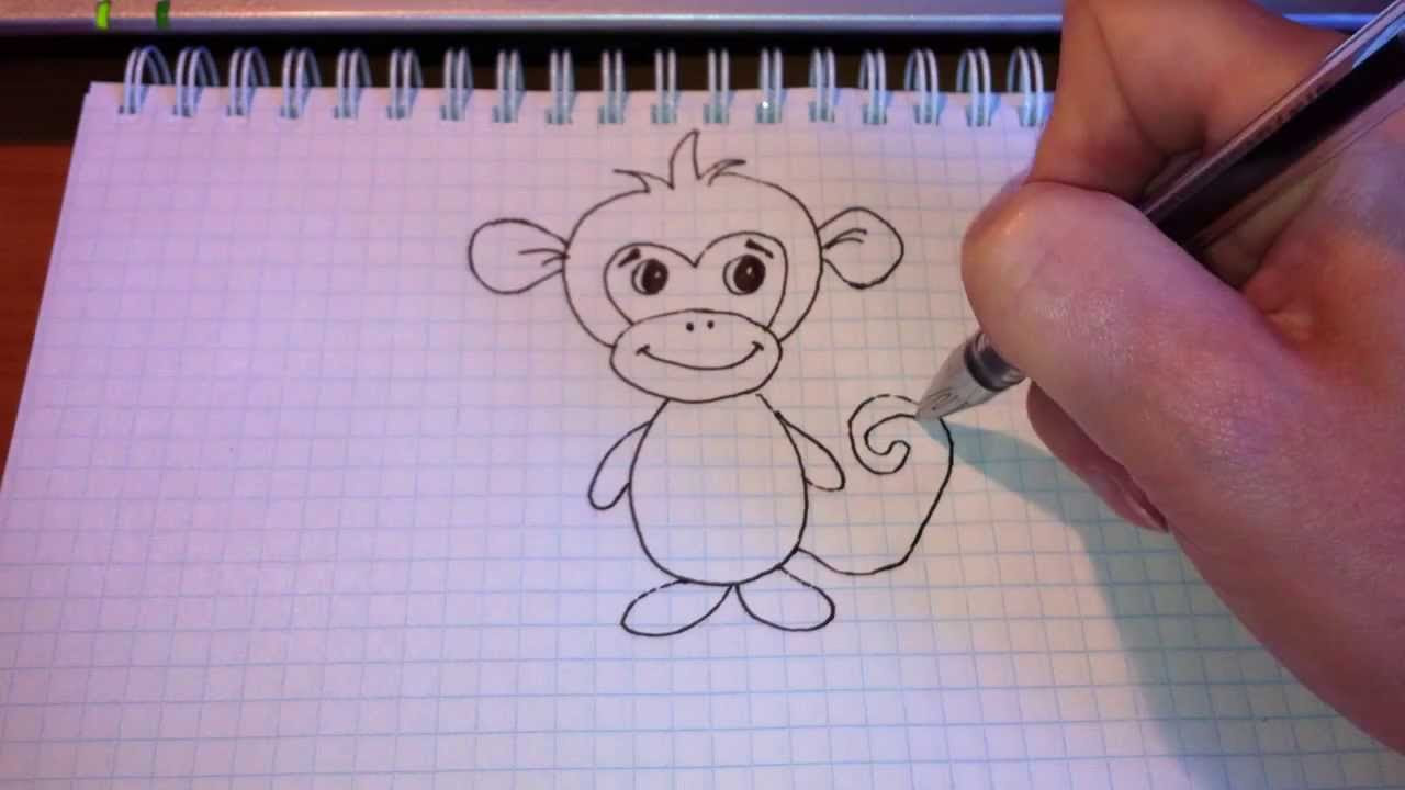 How to Draw a Monkey / Как нарисовать обезьяну / Wie zeichnet