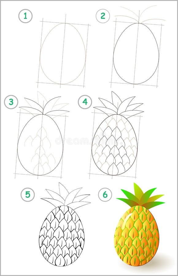 How to draw a pineapple. Как нарисовать ананас. Ananasni