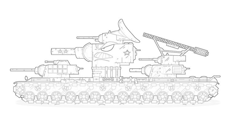 Как нарисовать Танк Мега Советский