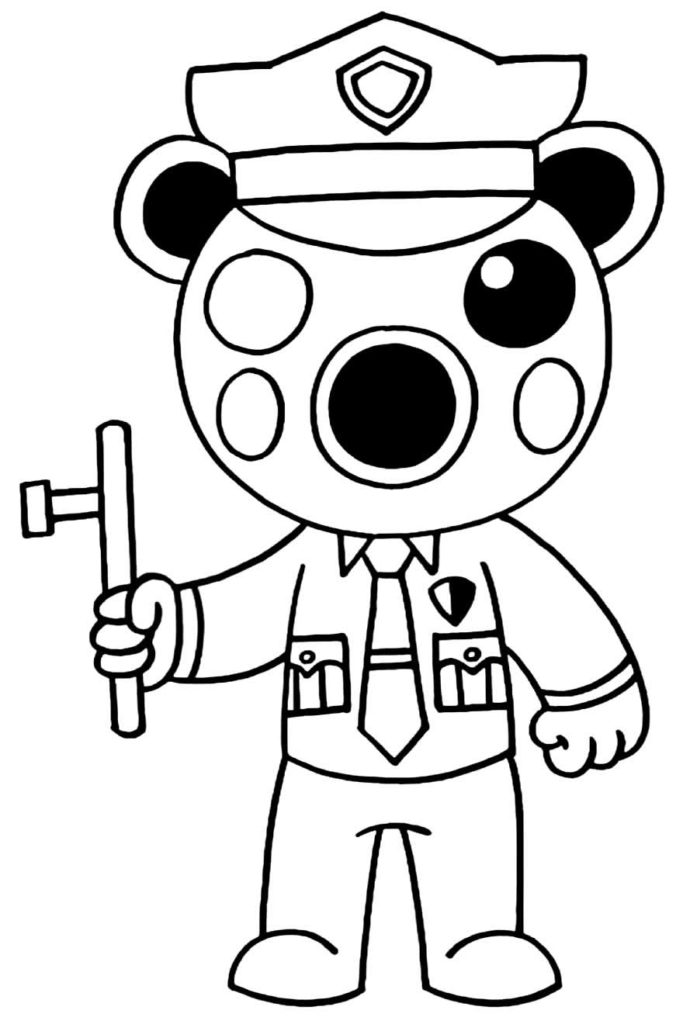 Piggy Stunned Roblox Coloring Page for Kids