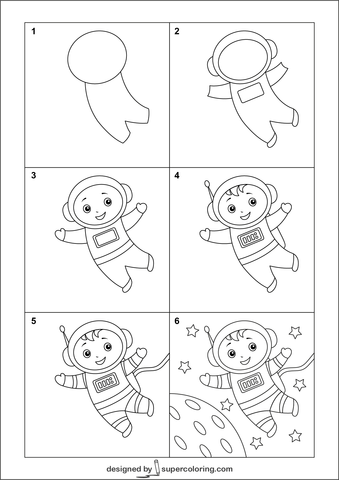Как нарисовать космонавта | Просто поделки