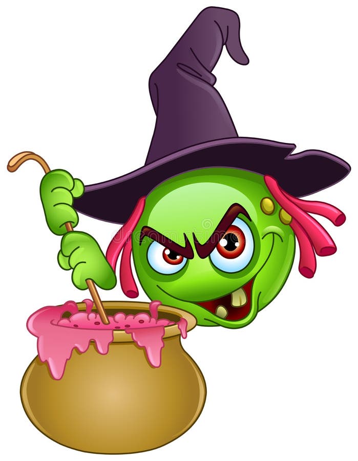 Cute Halloween Witch Emoji Vectors