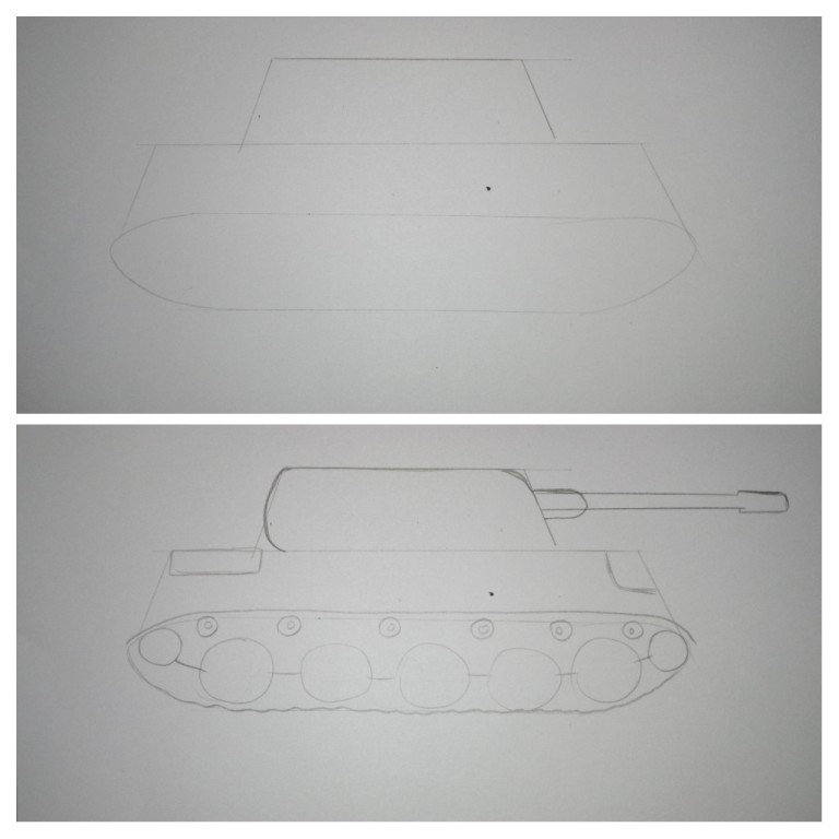 Как рисовать танк т 34 поэтапно