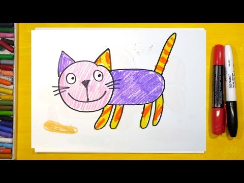 легкий рисунок кота для детей [Easy Cat