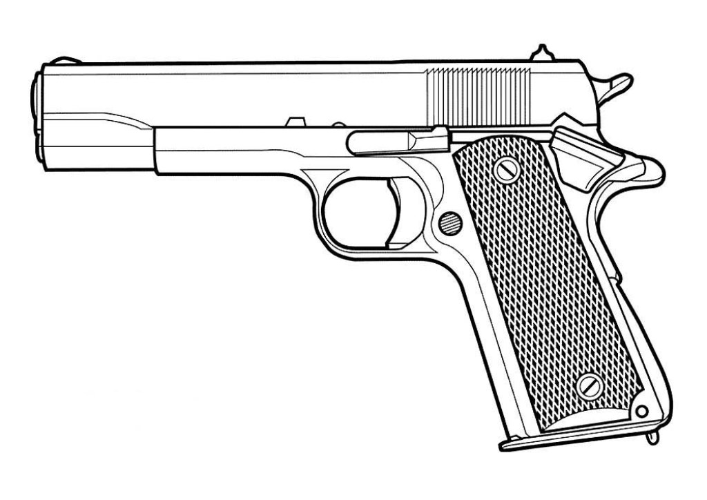 Раскраска Пистолет эмодзи | Раскраски